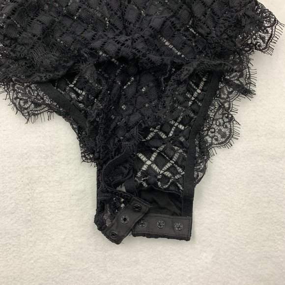 Salt and Lace Intimates Love Me In Black Lace Bodysuit Small - Picture 9 of 13